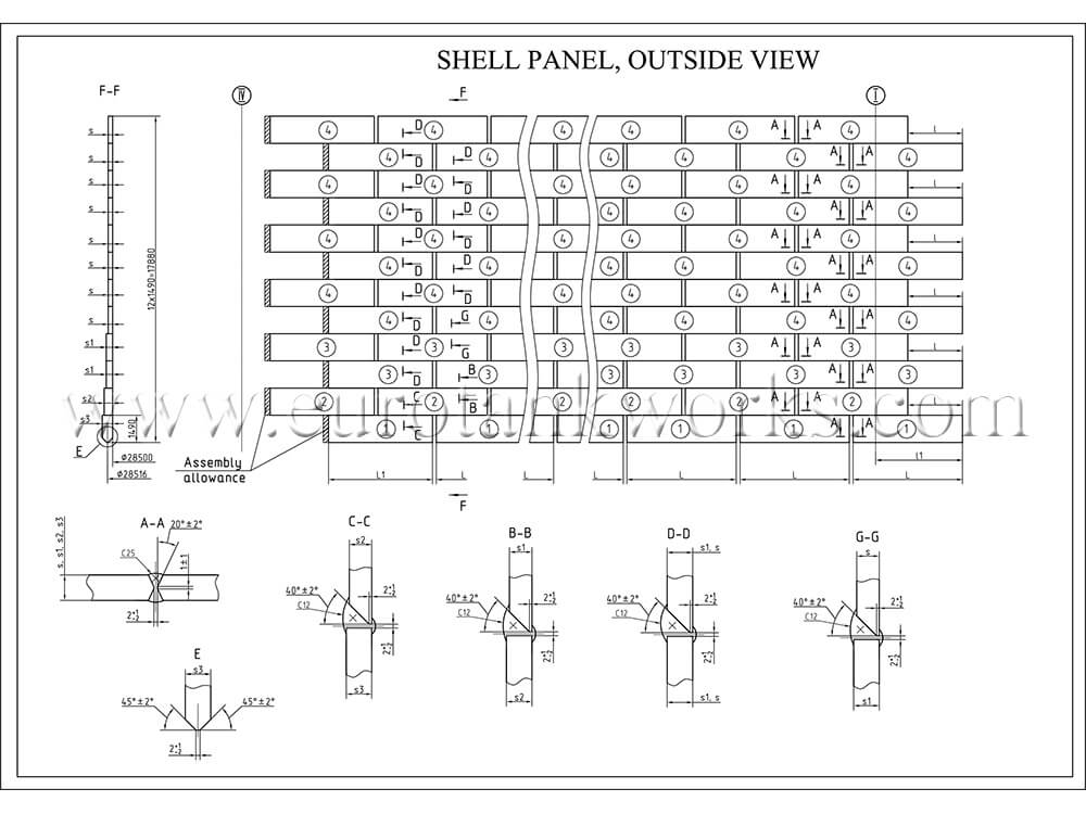 Pared del tanque de almacenamiento 10000 cbm